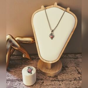 💥 Sterling Silver & Peruvian Pink Opal Jewelry Set – Timeless Elegance